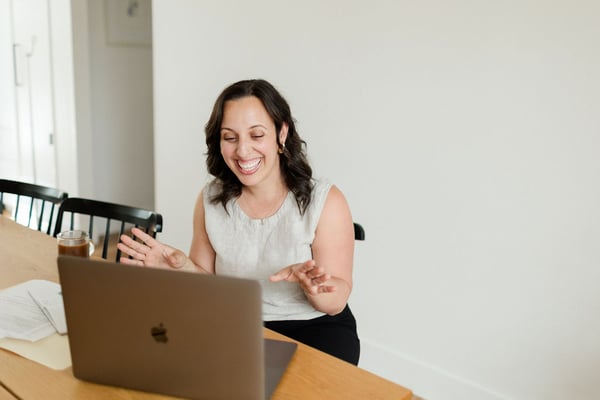 Soof talking animatedly on a video call