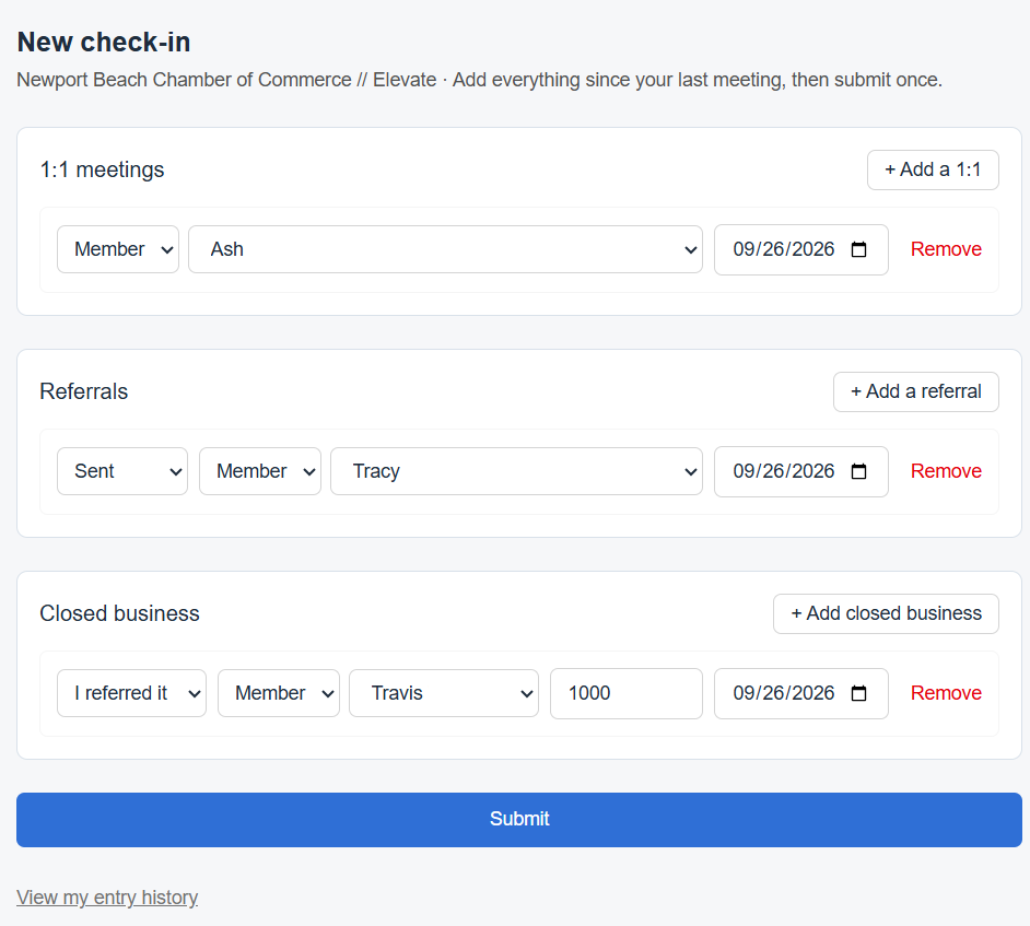The member side: quick activity tracking without turning check-in into another administrative task.